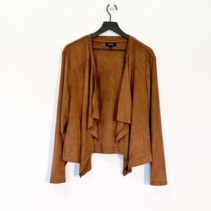 Torrid Faux Suede Open Drape Front Cardigan
